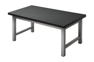 A spacious, professional cutting table with a non-slip surface for restaurant use.