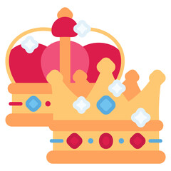 King And Queen Crown vector icon. Jewelry icon flat style. perfect use for logo, presentation, website, and more. modern icon design color style