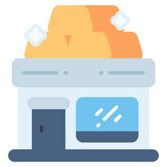 Gold Store Building vector icon. Jewelry icon flat style. perfect use for logo, presentation, website, and more. modern icon design color style