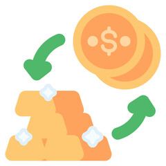 Gold Investment vector icon. Jewelry icon flat style. perfect use for logo, presentation, website, and more. modern icon design color style