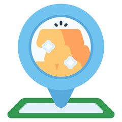 Gold Store Map Location vector icon. Jewelry icon flat style. perfect use for logo, presentation, website, and more. modern icon design color style