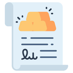 Gold Certificate vector icon. Jewelry icon flat style. perfect use for logo, presentation, website, and more. modern icon design color style