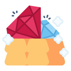 Diamond And Gold vector icon. Jewelry icon flat style. perfect use for logo, presentation, website, and more. modern icon design color style