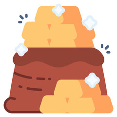 Gold Bag vector icon. Jewelry icon flat style. perfect use for logo, presentation, website, and more. modern icon design color style