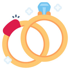 Engagement Ring vector icon. Jewelry icon flat style. perfect use for logo, presentation, website, and more. modern icon design color style