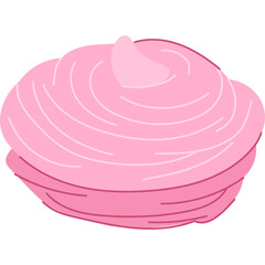 A Swirl of Soft Pink Frosting on a White Background With Creamy Texture and Swirls