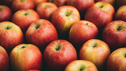A vibrant close-up of a group of fresh, ripe red and yellow apples, showcasing their natural colors and textures.