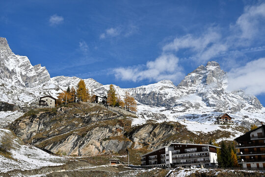 Cervinia ski area in Valle d&rsquo;Aosta region in Italy