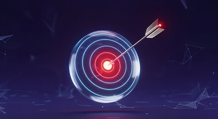 Modern Abstract Arrow Hits Target Goal Icon Achievement Illustration