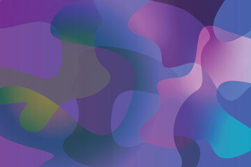 Abstract flowing shapes in vibrant shades of purple blue and green with soft gradients