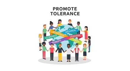Fototapeta premium Diversity of people promoting tolerance and unity