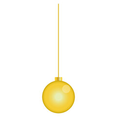 Gold crystal ball pendant with transparent background for christmas or celebration theme design elements