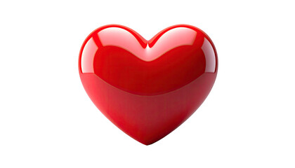 Fototapeta premium Glossy, red heart isolated against a solid black background
