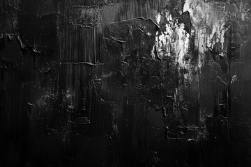Obraz premium Abstract black and white textured surface with streaks and highlights. Dark grunge texture as background