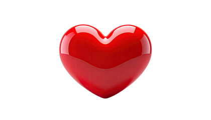 Fototapeta premium Glossy red heart shape with highlights on a black background