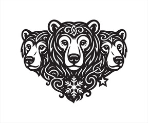 Bear Tribal Head Vector Design