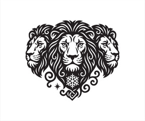 Lion Tribal Head Vector Design
