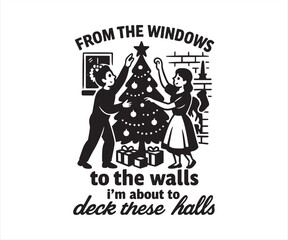 Christmas Song Lyric Typography Design Vector