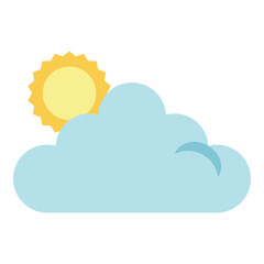 cloud with sun flat icon