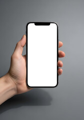 Holding a Smartphone with a Blank Screen, Perfect for Mockups and Designs