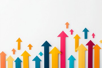 Growth graph up arrow chart isolated on white background