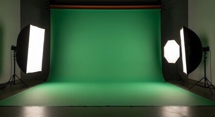 Complete Green Screen Studio Setup with Professional Lighting