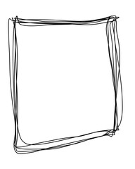 Hand drawn scribble square frame on white background. Vector illustration.