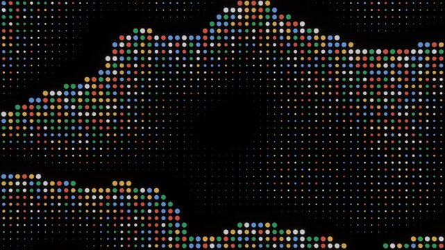 Abstract Digital Pixels Forming Mountain Peaks Against transparent Background