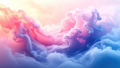 Abstract Swirling Smoke and Color Wisps Creating a Dreamy, Ethereal Atmosphere