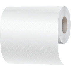 White Toilet Paper Roll With Diamond Pattern Unrolling On Transparent Background Simple Household Item For Hygiene And Cleaning
