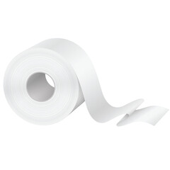 White Toilet Paper Roll With Embossed Pattern Unrolling Slowly on Transparent Background Cleanliness Hygiene and Comfort Concept Isolated Object