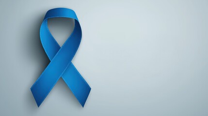 A blue ribbon symbolizes men's health awareness alongside a playful mustache graphic and text.