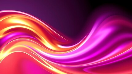 Futuristic Metallic Gold and Magenta Fluid Wave Design