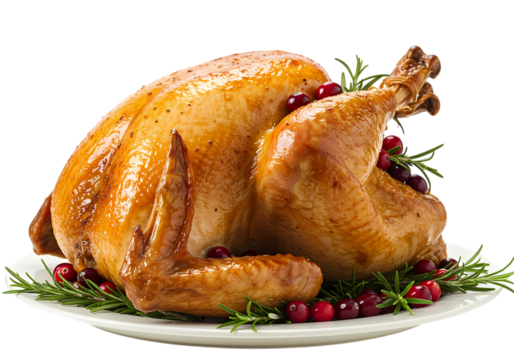 Succulent roast turkey for Thanksgiving feast day