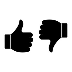 Thumbs Up/Down Gesture Icon &ndash; Positive Flat Design