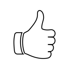 Positive Thumbs Up Symbol – Flat Icon Design.