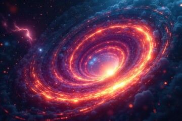 Obraz premium A swirling vortex of light and color, representing the abstract concept of time travel and dimensional shifts Perfect for science fiction, fantasy, or philosophical themes , glowing, magic