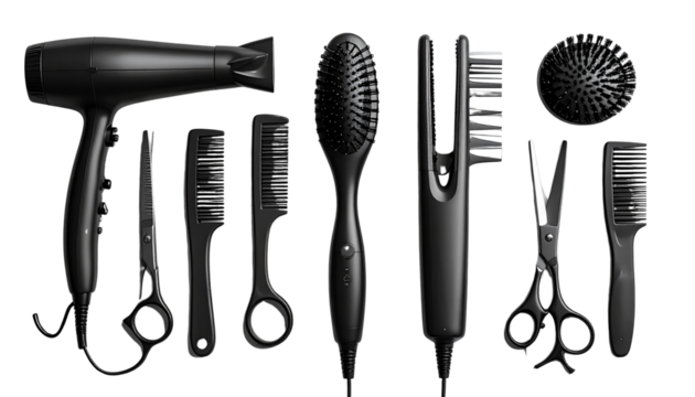 Minimal Hair Styling Tool Kit for Professional Use PNG