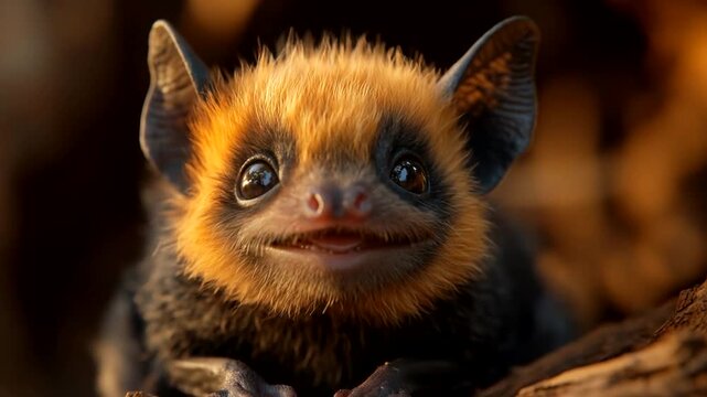 Sweet bat with a furry face