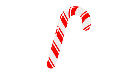 Red and white candy cane decoration on a plain background for Christmas  
