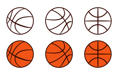 Basketball ball vector, Basketball outline, Basketball illustration, Basketball vectors, Basketball clipart, Basketball ball set. 
