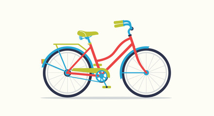 Obraz premium Illustration of a vintage-style bicycle with vibrant colors ideal for design projects and