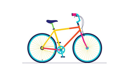 Fototapeta premium A brightly colored bicycle with an artistic vector illustration approach conveying a vibrant