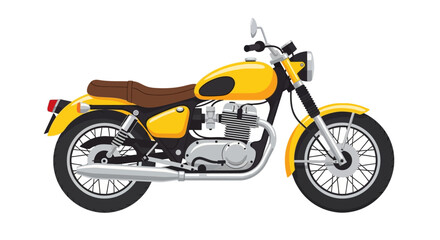 Fototapeta premium Illustration depicting a meticulously crafted yellow motorcycle with vintage aesthetic