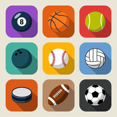 Fototapeta premium An imaginative grid of sports symbols that encapsulates various games and their energetic essence, perfect for colorful and dynamic media presentations.