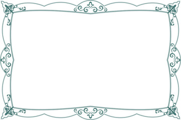 Classic Rectangle Green Frame with Corner Scrolls. 22