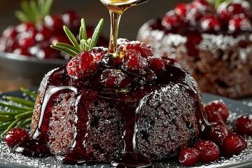 Delicious Cranberry Sauce Chocolate Cake, Festive Holiday Dessert Recipe