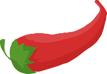 Spicy Red Chili Pepper Vector Illustration Isolated on White Background