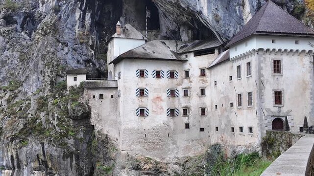 The Renaissance Predjama Castle built within a cave mouth in south central Slovenia