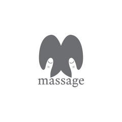 letter m massage body hand thumb logo vector